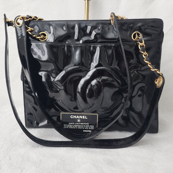 Auth Chanel Patent Leather Tote Bag - Picture 1 of 13